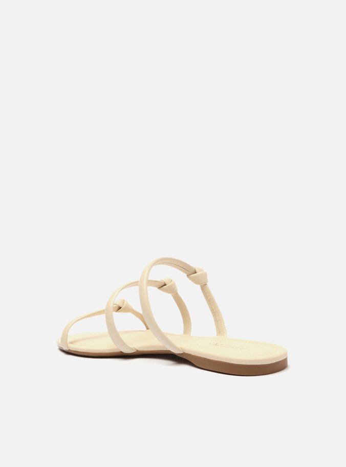 Sandália Rasteira Off-White Tiras Nós