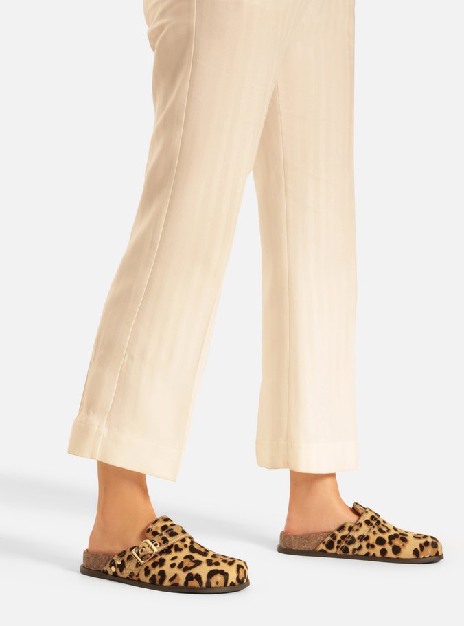 Clog Sabot Animal Print Rasteira Fivela