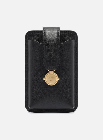 Mini Bag Marrom Couro Porta-Celular Medalha