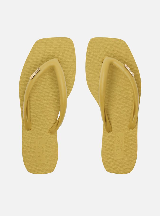 Chinelo de Dedo Verde Off White Flatform Metais Brizza