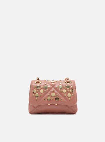 Bolsa Tiracolo Rosa Couro Mizz Pequena