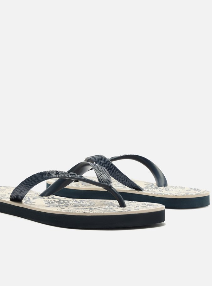 Chinelo de Dedo Estampado Azul