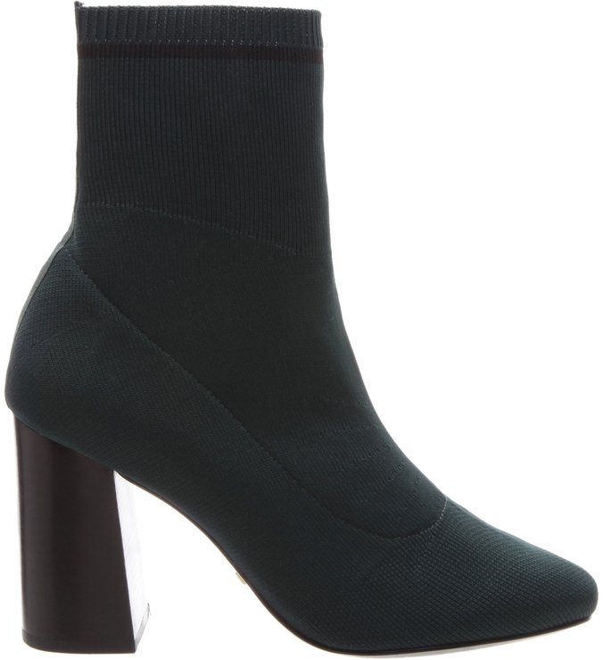 Bota Skinny Media Trico Salto Bloco Alto Trufa