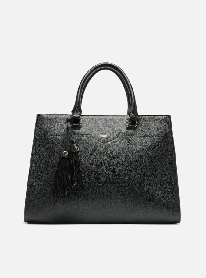 Bolsa Tote Preta Couro Grande Barbicacho