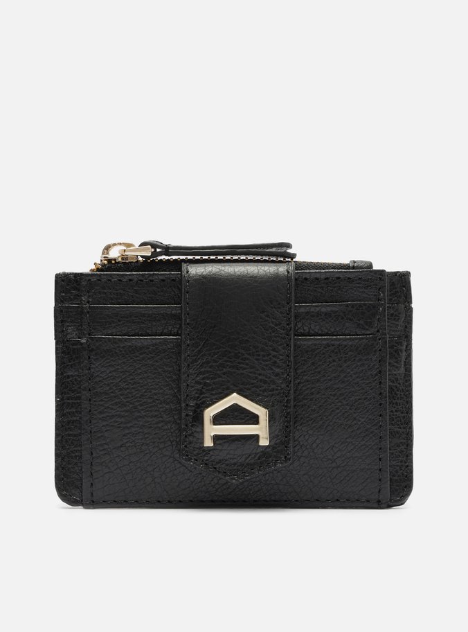 Porta-Cartões Preto Couro Bolso Metal A