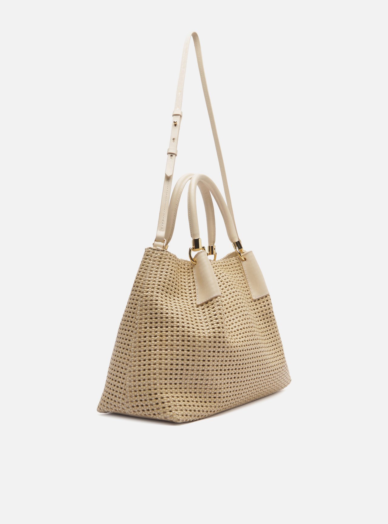 Bolsa Tote Off-White Couro Tramada Grande — foto 5