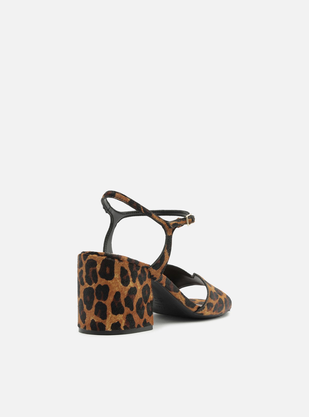 Sandália Animal Print Salto Bloco Fivela Pelo — foto 3
