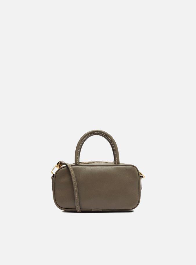 Bolsa Tiracolo Cinza Couro Bead ZZ Pequena
