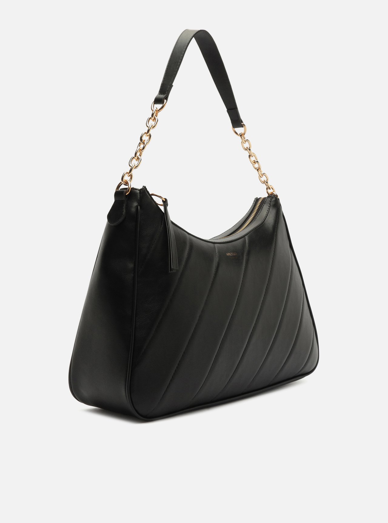 Bolsa Hobo Preta Grande Alça Corrente — foto 5