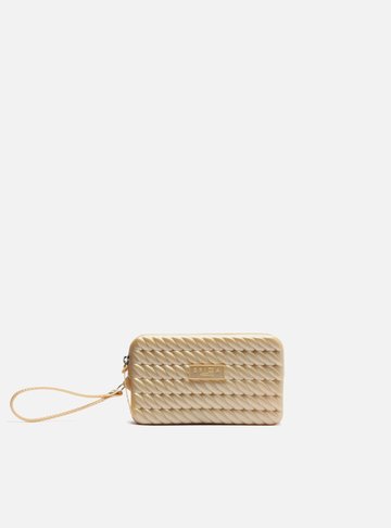 Clutch Dourada Metalizada Alça Marrocos