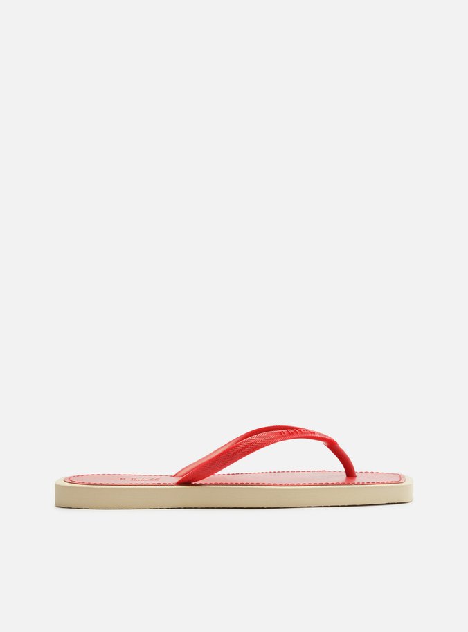 Chinelo Vermelho Bico Quadrado Brizza