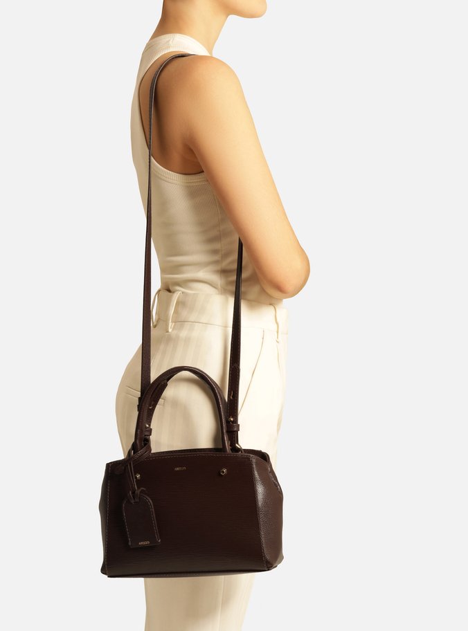 Bolsa Tote Marrom Couro Bella Pequena