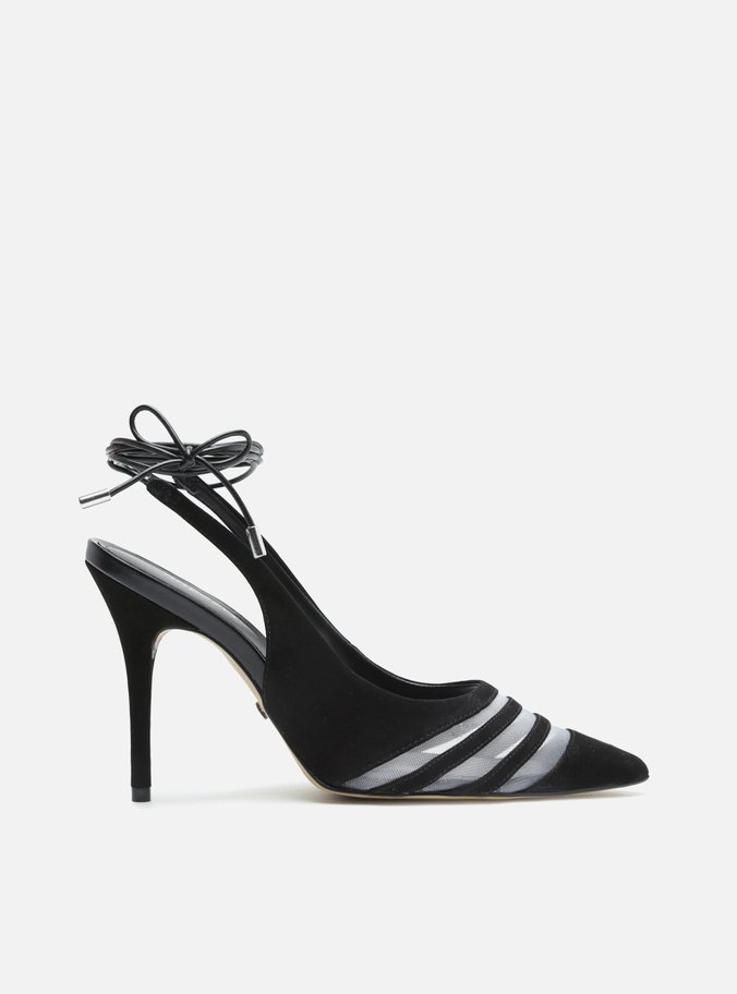 Scarpin Preto Salto Fino Amarração