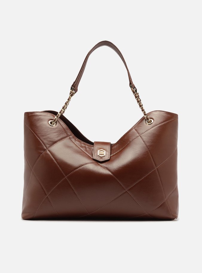 Bolsa Hobo Marrom Couro Grande Matelassê