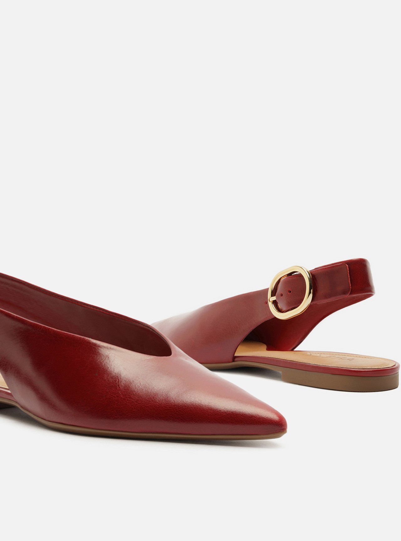 Sapatilha Vermelha Couro Slingback Bico Fino Becca — foto 4