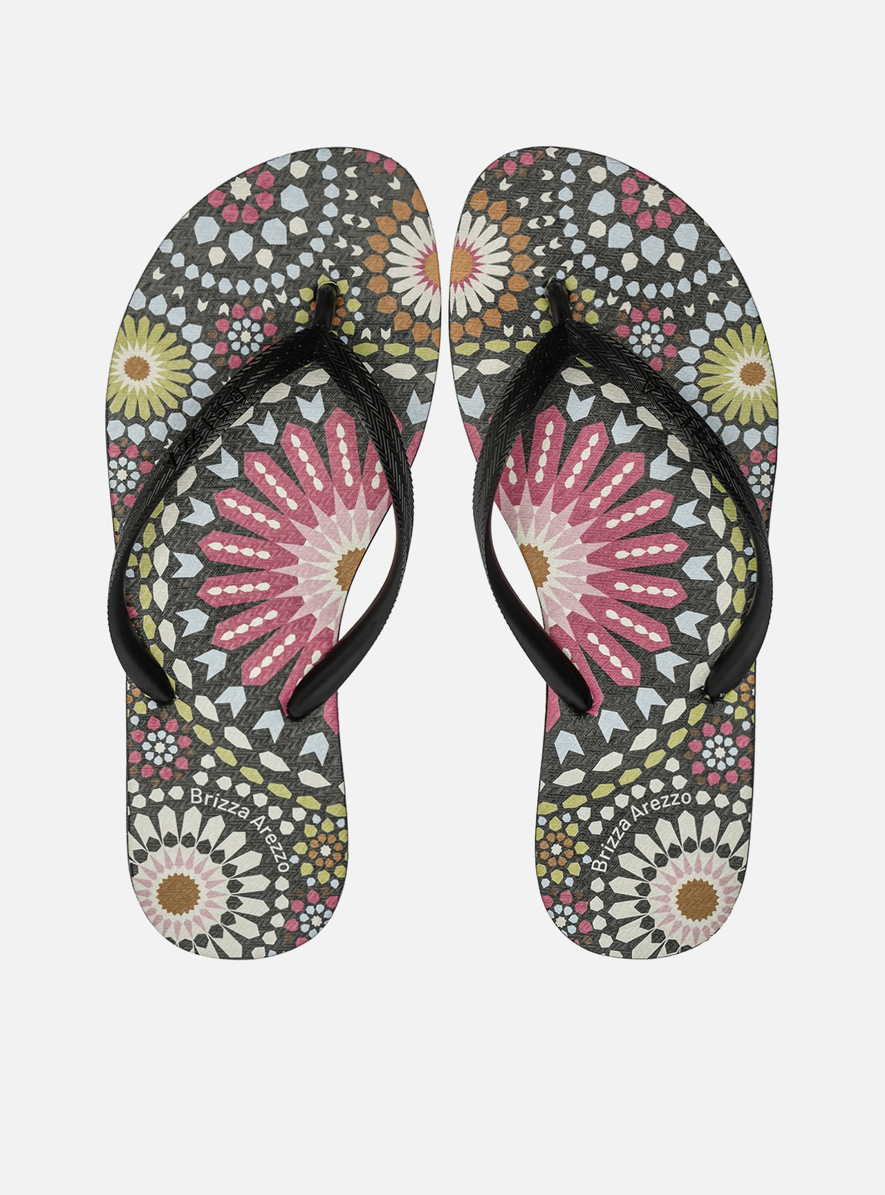 Chinelo de Dedo Preto Estampa Color Marrocos — foto 1