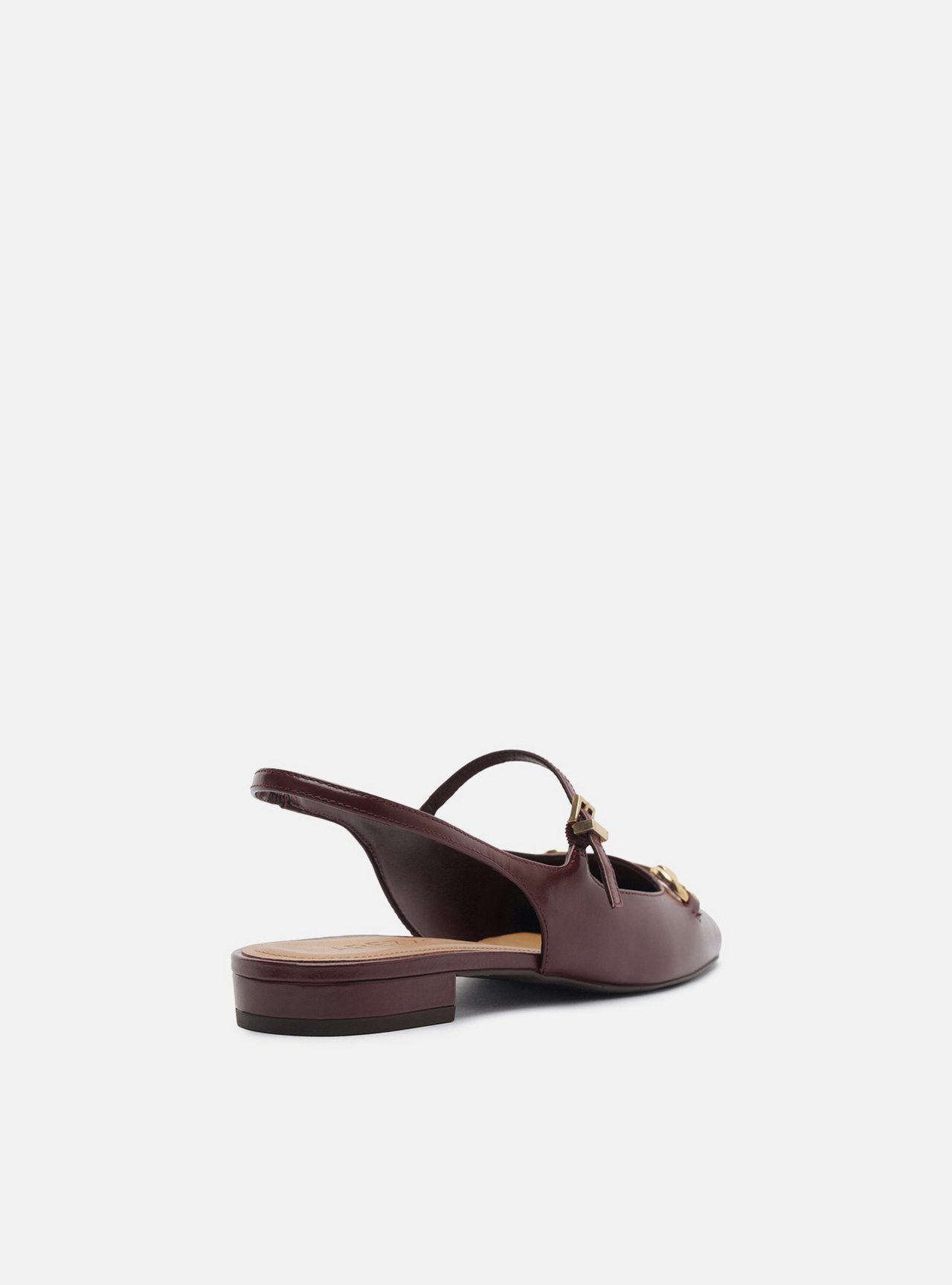 Sapatilha Vermelha Couro Bico Redondo Bridão Slingback — foto 3