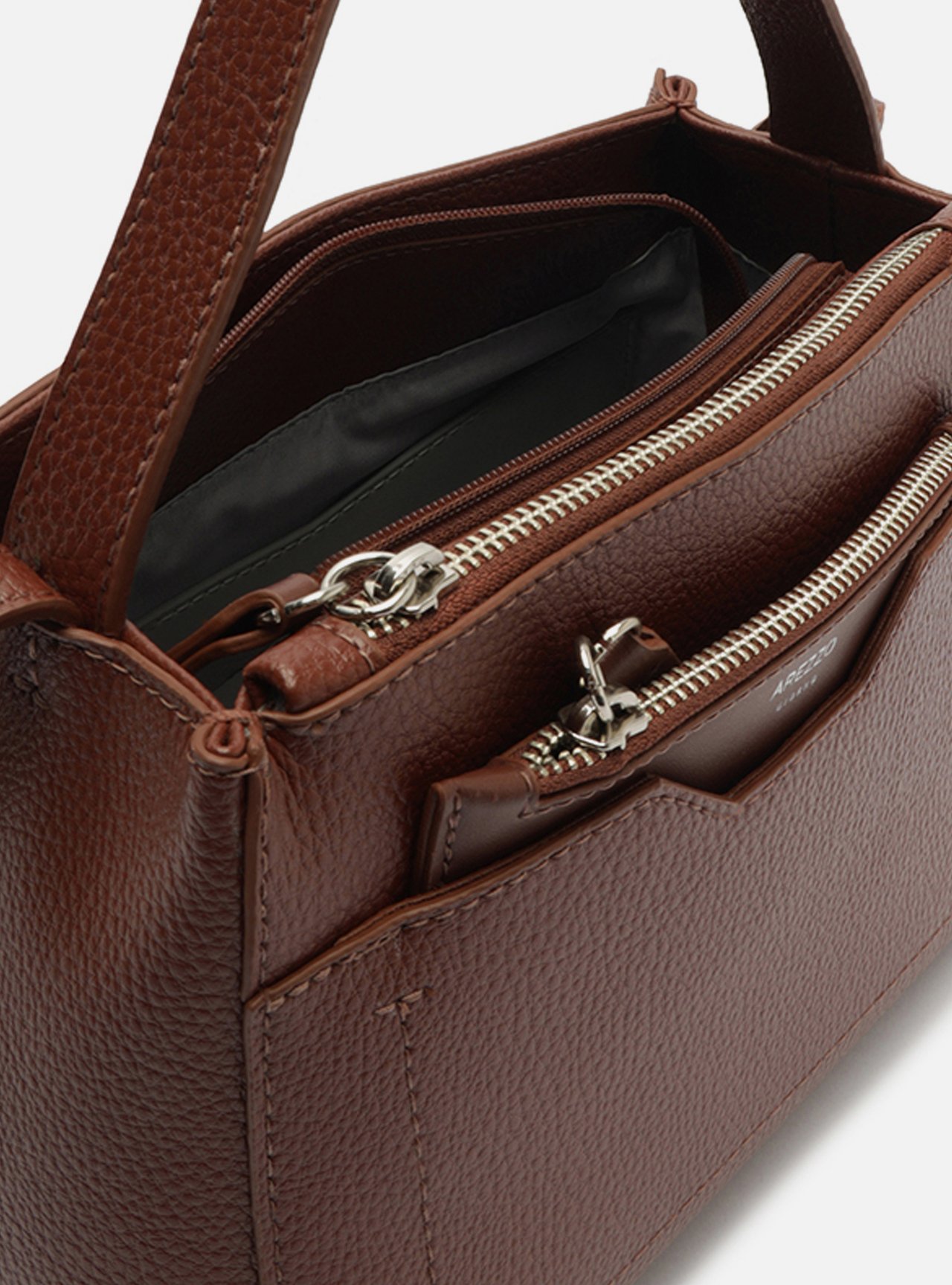 Bolsa Tote Marrom Média Metais — foto 4