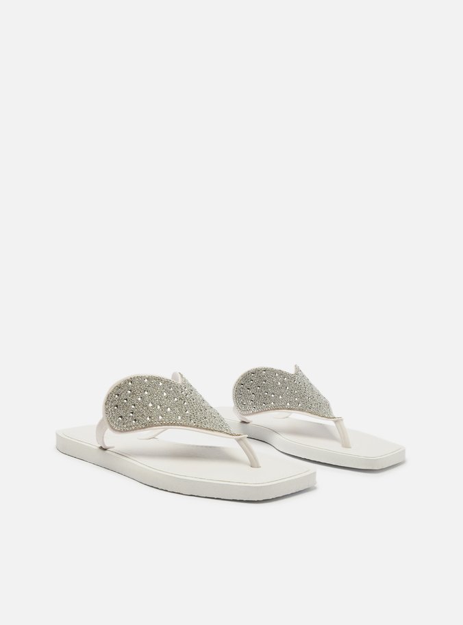 Chinelo de Dedo Branco Recouro Square Heart