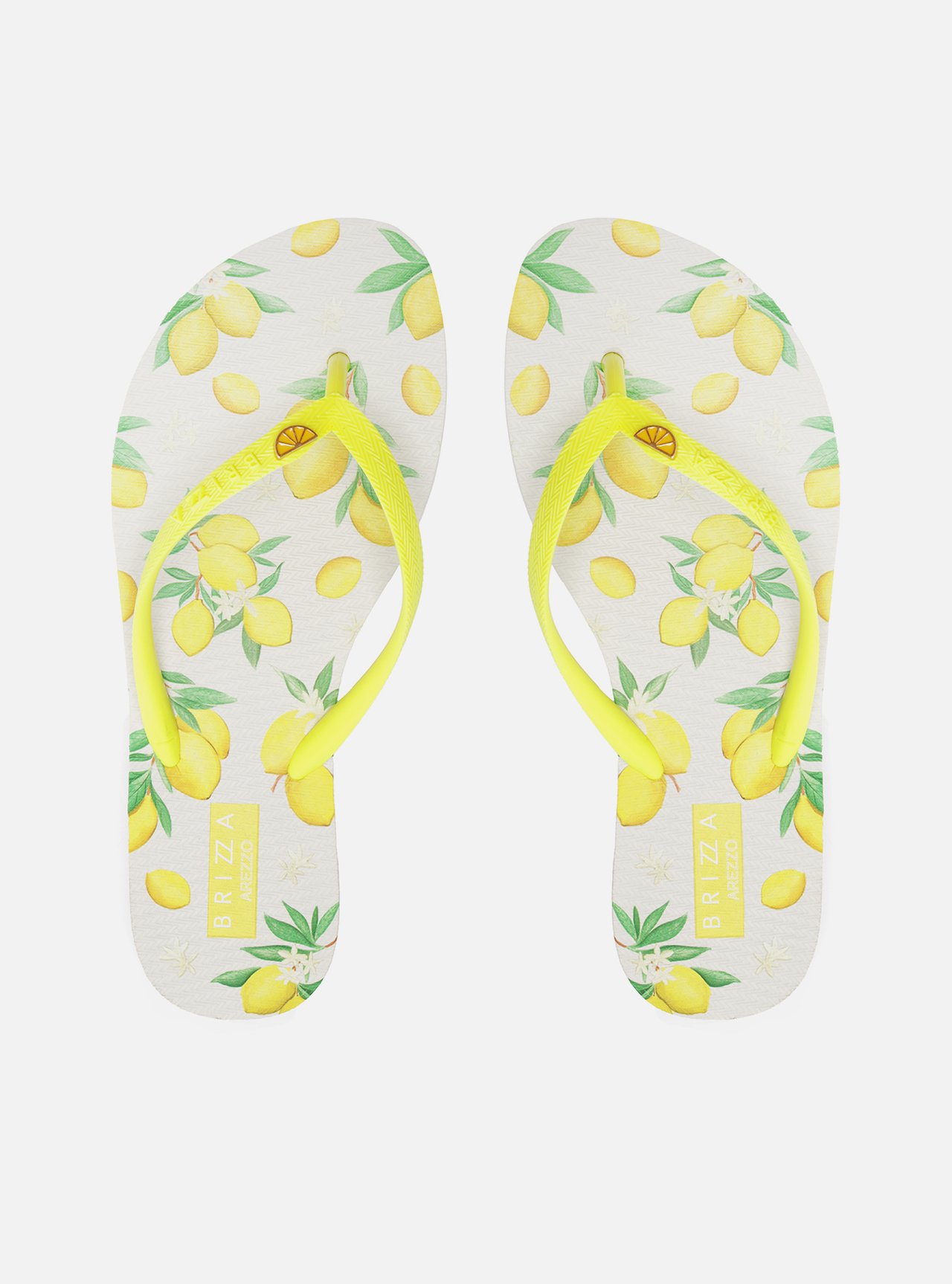 Chinelo de Dedo Amarelo Estampado Limão — foto 1