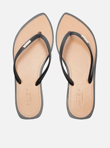 Chinelo de Dedo Preto Bico Folha Brizza