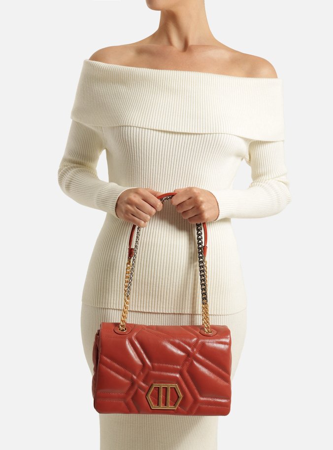 Bolsa Tiracolo Laranja Couro Emma Grande