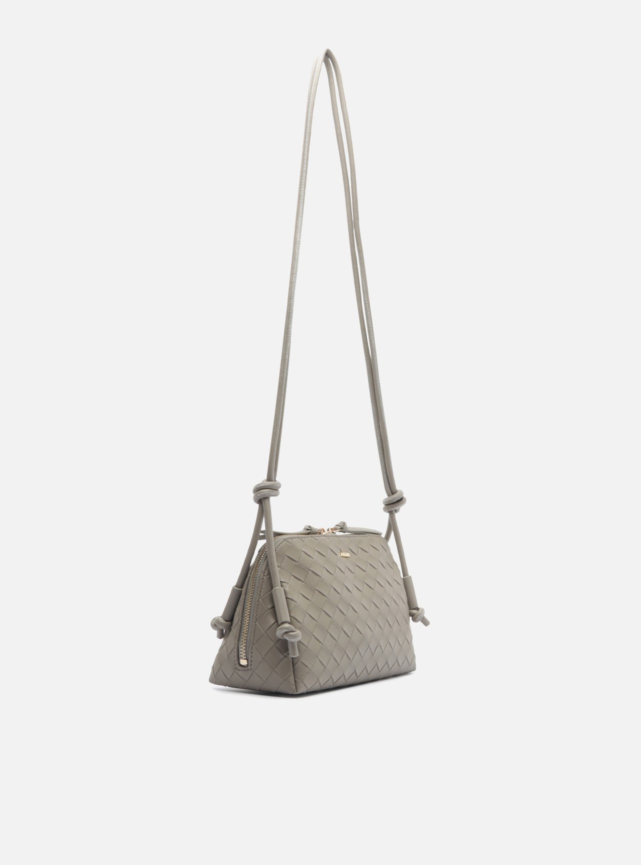 Bolsa Tiracolo Cinza Pequena Tressê — foto 5