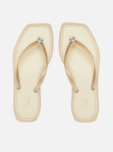 Chinelo de Dedo Dourado Square Pedraria