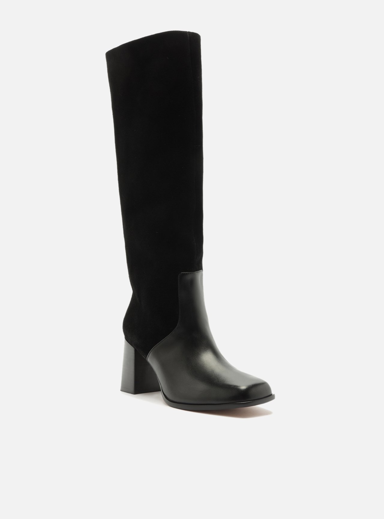 Bota Preta Cano Longo Bico Quadrado — foto 2