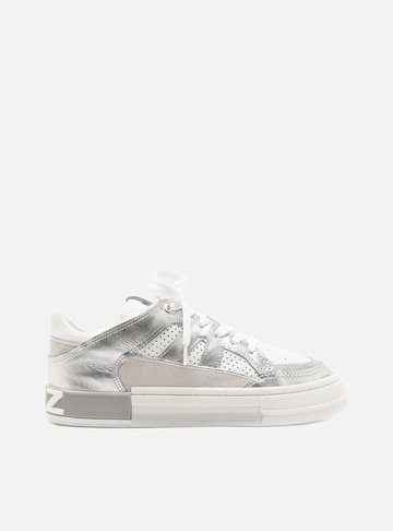 Tênis Prata Multimaterial Flatform Recortes