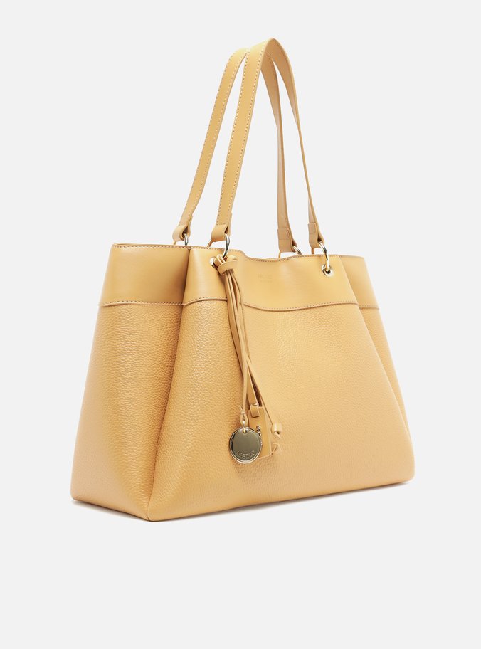 Bolsa Shopping Bege Giorno Grande Charm Medalha