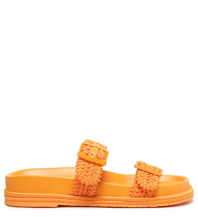 Rasteira Laranja Bordada Luci