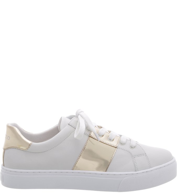 Tênis Couro Platino Stripe Blanc