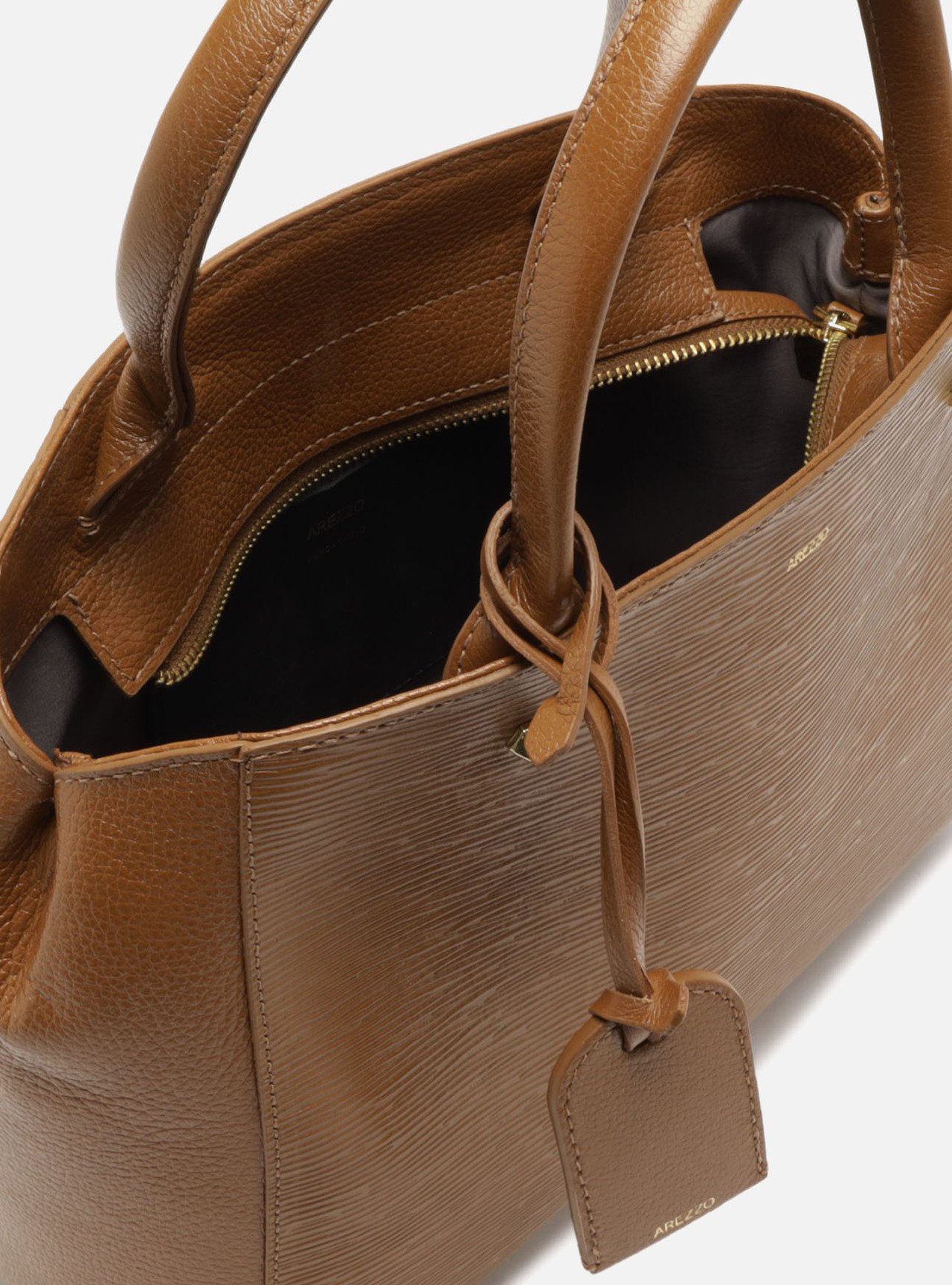 Bolsa Tote Marrom Couro Bella Média — foto 4