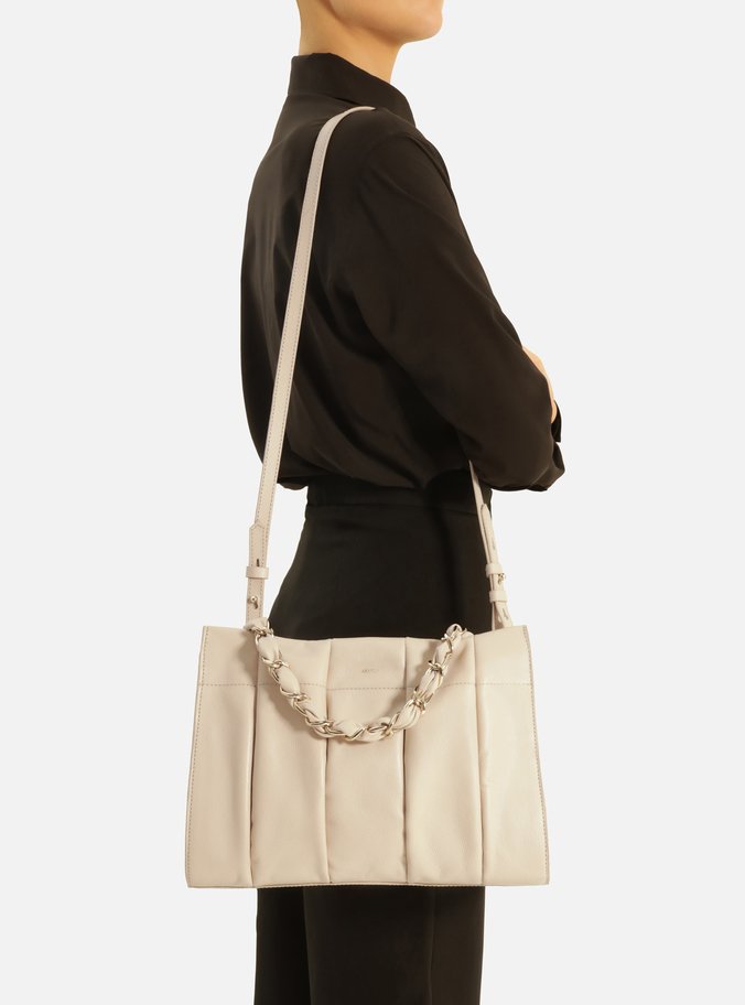 Bolsa Tote Branca Couro Milano Grande