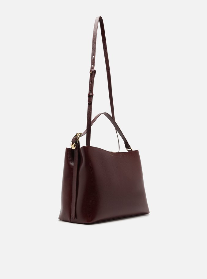 Bolsa Tote Vermelha Couro Grande Básica