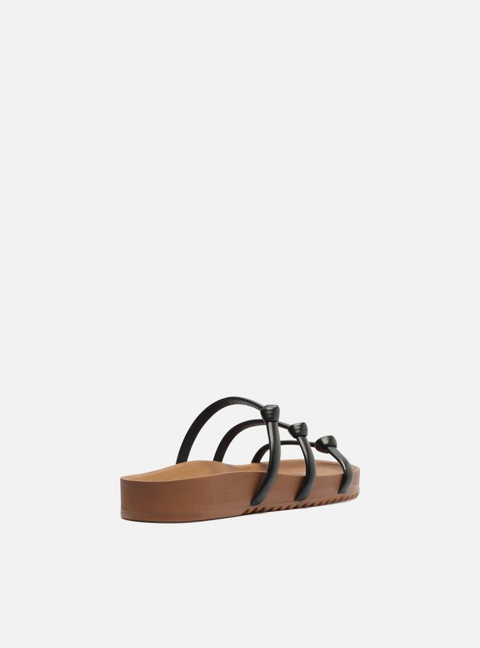 Papete Preta Flatform Tiras Nó