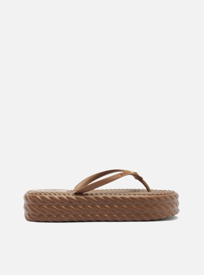 Sandália Marrom Flatform Marrocos Mid Flip Flop Bacio