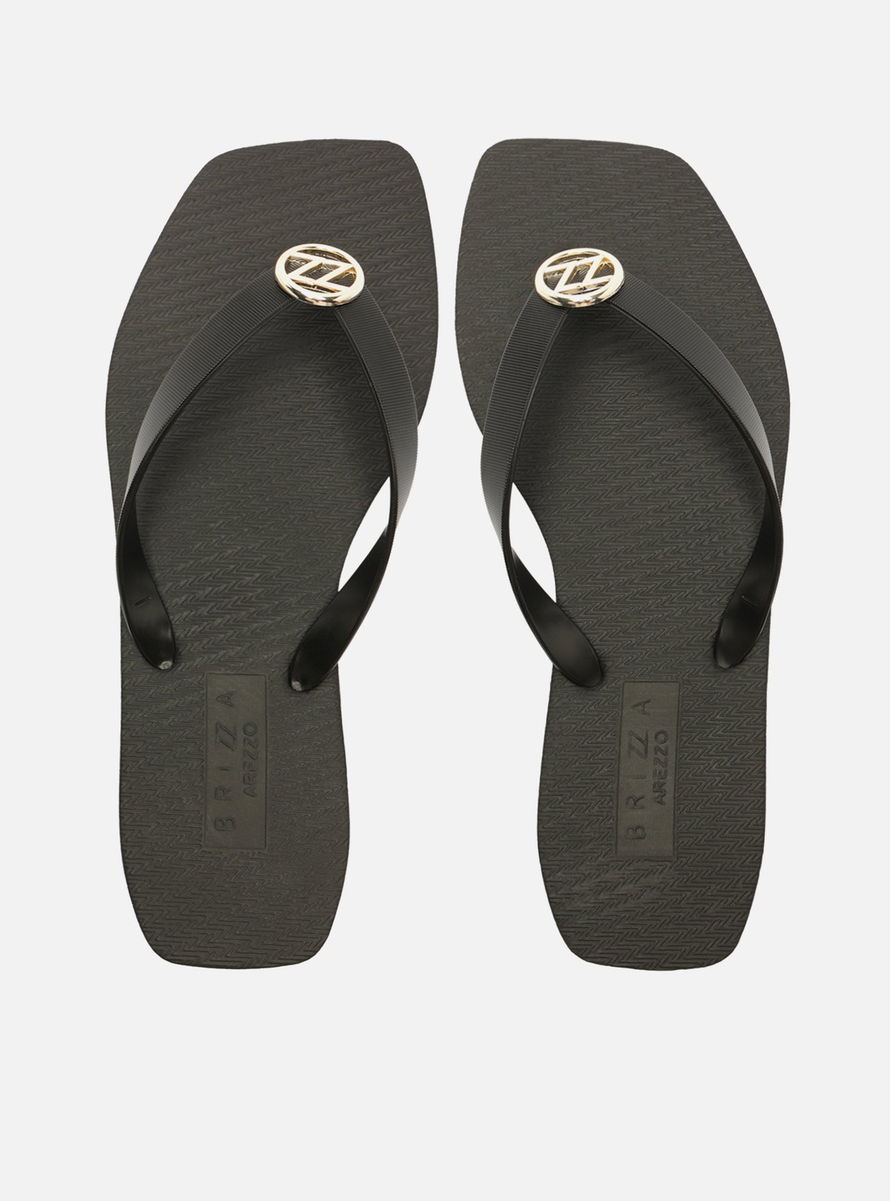 Chinelo de Dedo Preto Square Metal Brizza — foto 1