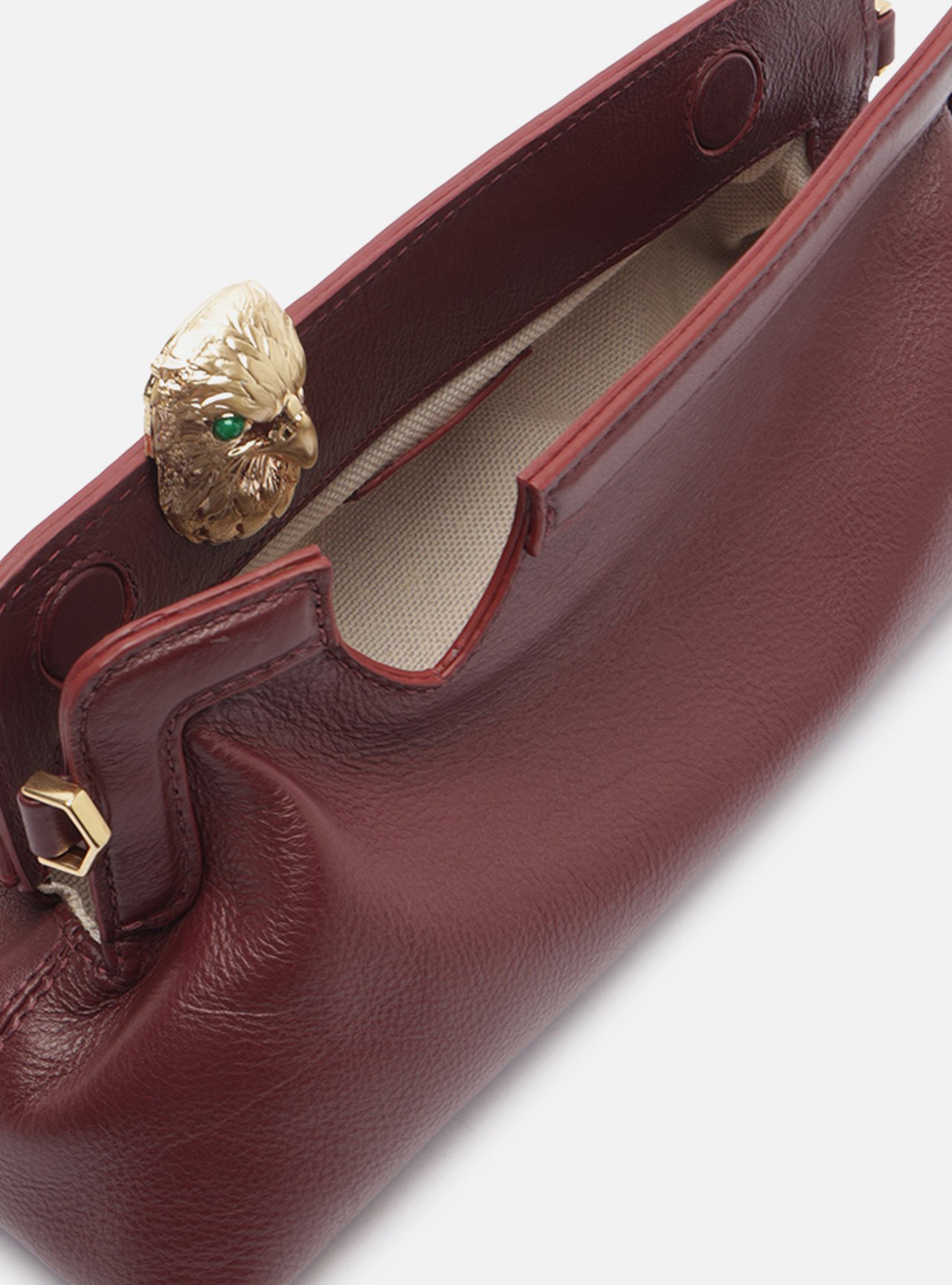 Bolsa Shoulder Bordô Couro Metal Águia — foto 4