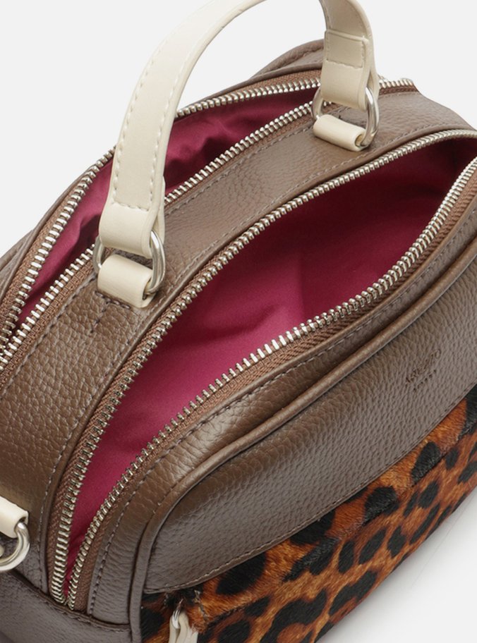 Bolsa Tiracolo Marrom Prione Média Animal Print