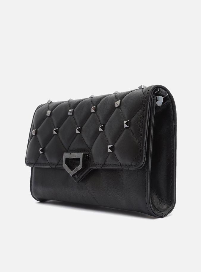 Bolsa Tiracolo Preta Couro Thai Pequena Retangular