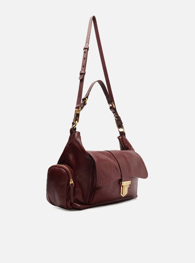 Bolsa Hobo Vermelha Couro Grande Bolsos