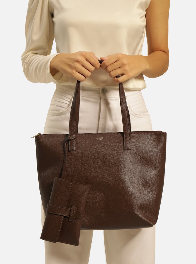 Bolsa Shopping Marrom Escuro Mercato Grande Pouch
