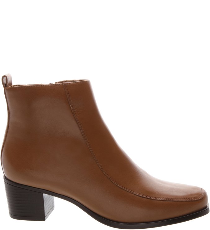 Ankle Boot Couro Bico Quadrado Chivas