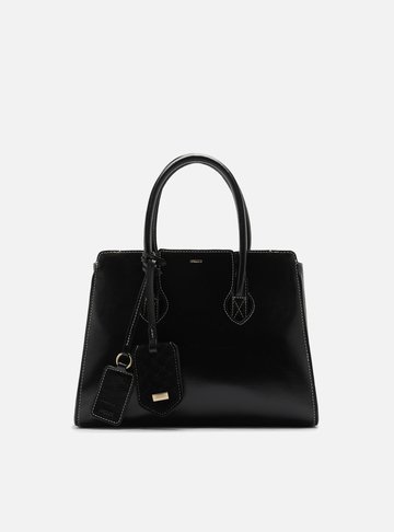 Bolsa Tote Preta Couro Heritage Média