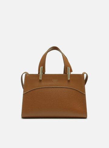 Bolsa Tote Marrom Média Alças Metais