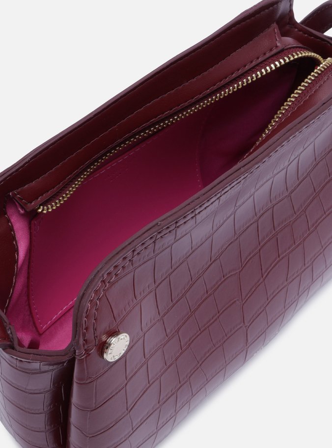 Bolsa Tiracolo Vermelha Croco Pequena Textura