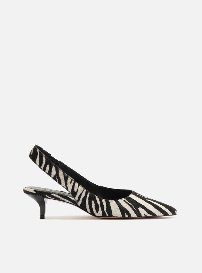 Scarpin Animal Print Salto Fino Slingback