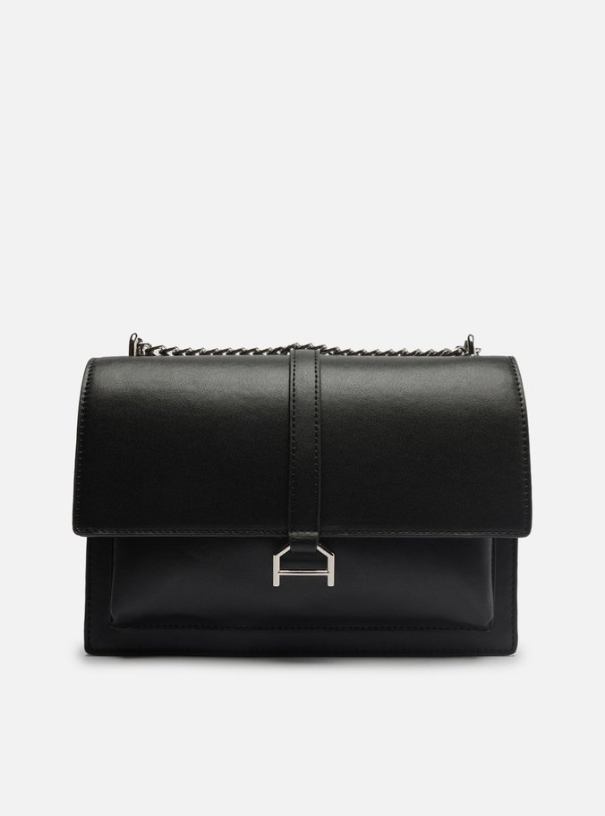 Bolsa Tiracolo Preta Pequena Corrente Divisórias